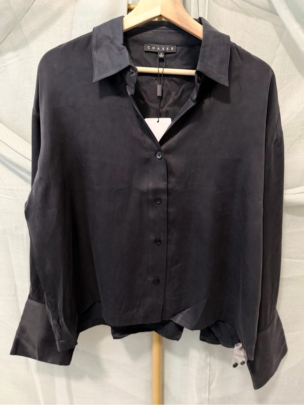 Chaser Black Button-Up Shirt